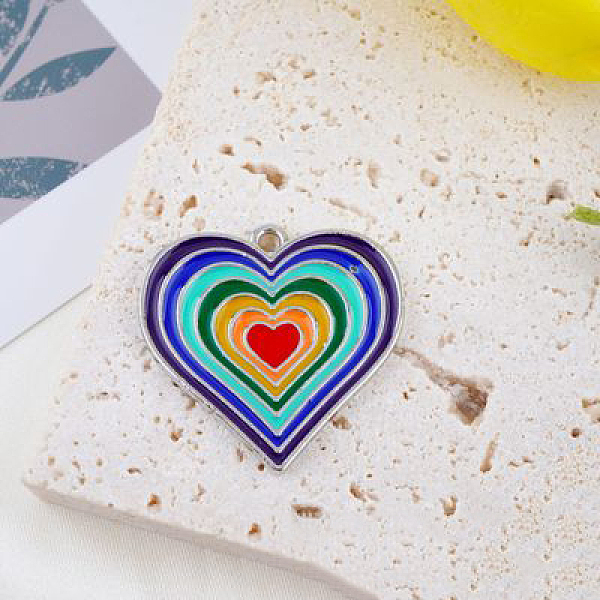 PandaHall Alloy Enamel Pendants, Rainbow Color Heart, Cadmium Free & Lead Free, Platinum, 29x28mm Alloy+Enamel Heart
PandaHall Alloy Enamel Pendants, Rainbow Color Heart, Cadmium Free & Lead Free, Platinum, 29x28mm Alloy+Enamel Heart