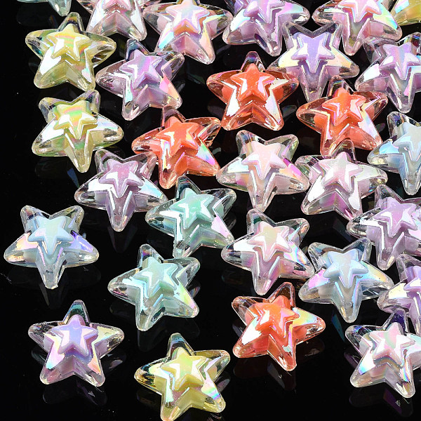 PandaHall AB Color Transparent Acrylic Beads, Bead in Bead, Star, Mixed Color, 16x16.5x9.5mm, Hole: 2.5mm, about 550pcs/500g Acrylic Star..., Multicolor
PandaHall AB Color Transparent Acrylic Beads, Bead in Bead, Star, Mixed Color, 16x16.5x9.5mm, Hole: 2.5mm, about 550pcs/500g Acrylic Star..., Multicolor