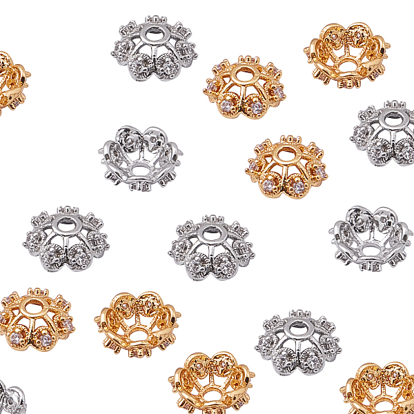 PandaHall 16 Pcs Cubic Zirconia Flower Bead Caps, Brass Spacer Beads Metal Beads Caps for Bracelet Necklace Jewelry Making Brass+Cubic..., Clear
PandaHall 16 Pcs Cubic Zirconia Flower Bead Caps, Brass Spacer Beads Metal Beads Caps for Bracelet Necklace Jewelry Making Brass+Cubic..., Clear