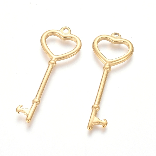 PandaHall 304 Stainless Steel Big Pendants, Key with Heart, Golden, 50x18x2mm, Hole: 2.5mm 304 Stainless Steel Key
PandaHall 304 Stainless Steel Big Pendants, Key with Heart, Golden, 50x18x2mm, Hole: 2.5mm 304 Stainless Steel Key