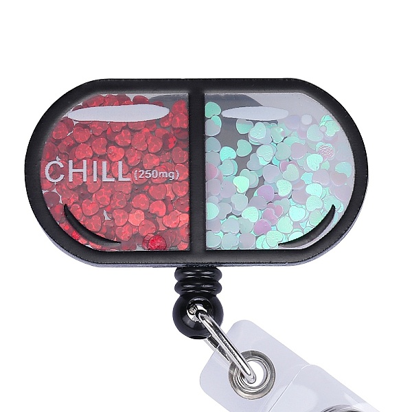 PandaHall Sequin Quicksand Effect Acrylic & ABS Plastic Badge Reel, Retractable Badge Holder, Pill, 87mm, Pill: 35x55mm Plastic Medical..., Pink
PandaHall Sequin Quicksand Effect Acrylic & ABS Plastic Badge Reel, Retractable Badge Holder, Pill, 87mm, Pill: 35x55mm Plastic Medical..., Pink