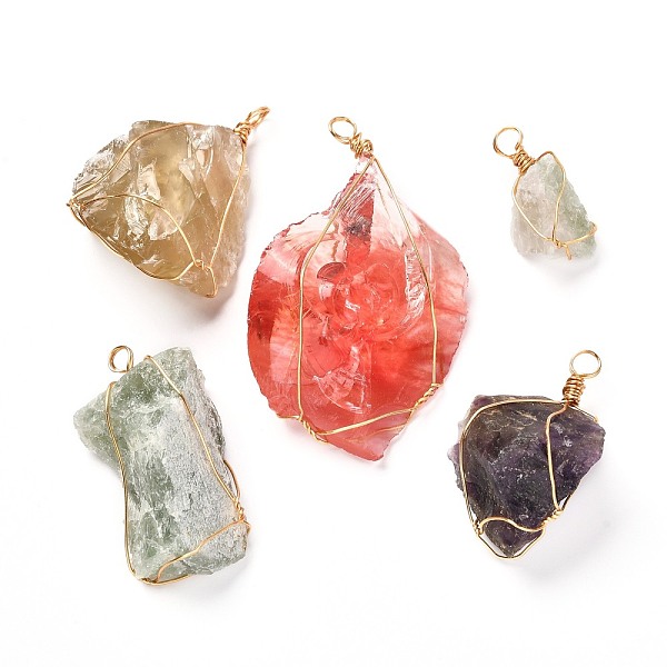 PandaHall Natural Mixed Gemstone Pendants, with Real 18K Gold Plated Eco-Friendly Copper Wire, Nuggets, 30~67.5x18~42x14~21mm, Hole: 4.5~5mm...
PandaHall Natural Mixed Gemstone Pendants, with Real 18K Gold Plated Eco-Friendly Copper Wire, Nuggets, 30~67.5x18~42x14~21mm, Hole: 4.5~5mm...