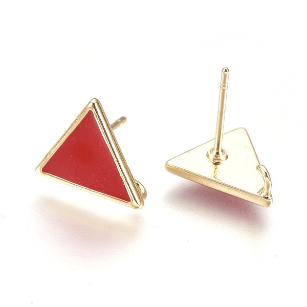 PandaHall Brass Stud Earring Findings, with Loop, Enamel, Nickel Free, Triangle, Real 18K Gold Plated, Red, 11x11x1.5mm, Hole: 1.5mm, Pin...
PandaHall Brass Stud Earring Findings, with Loop, Enamel, Nickel Free, Triangle, Real 18K Gold Plated, Red, 11x11x1.5mm, Hole: 1.5mm, Pin...
