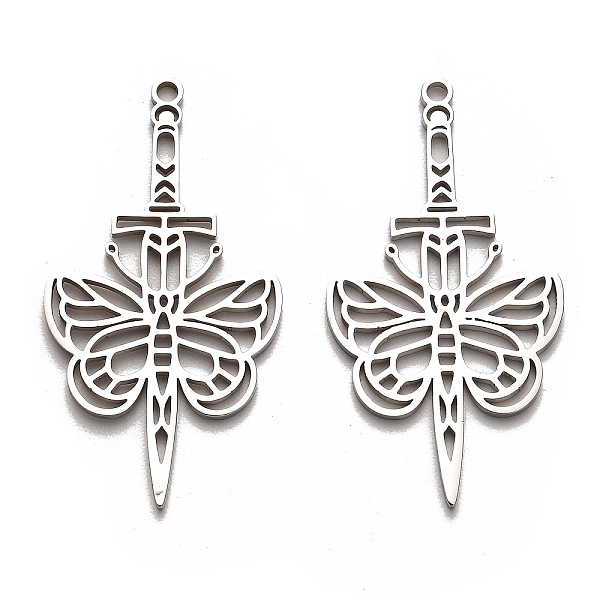 PandaHall 304 Stainless Steel Pendants, Laser Cut, Sword with Butterfly Charm, Stainless Steel Color, 43x22.5x1.5mm, Hole: 1.8mm 304...
PandaHall 304 Stainless Steel Pendants, Laser Cut, Sword with Butterfly Charm, Stainless Steel Color, 43x22.5x1.5mm, Hole: 1.8mm 304...