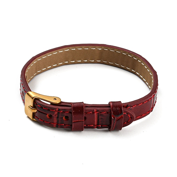 PandaHall Leather Textured Watch Bands, with Ion Plating(IP) Golden 304 Stainless Steel Buckles, Adjustable Bracelet Watch Bands, Dark Red...
PandaHall Leather Textured Watch Bands, with Ion Plating(IP) Golden 304 Stainless Steel Buckles, Adjustable Bracelet Watch Bands, Dark Red...