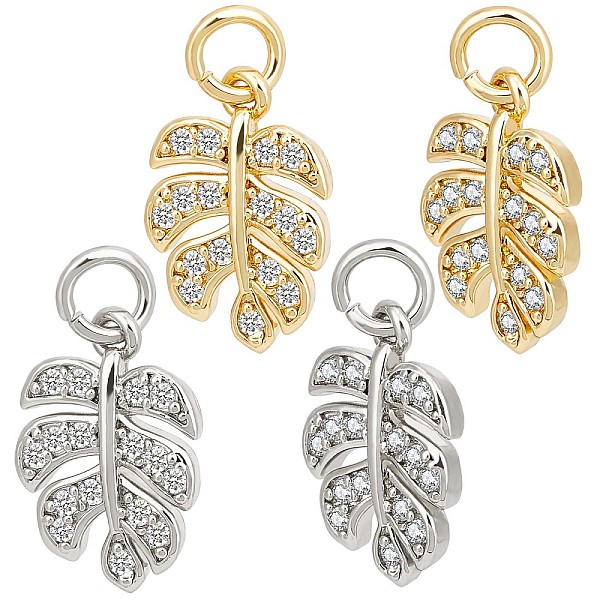 PandaHall Beebeecraft 12Pcs 2 Colors Brass Micro Pave Cubic Zirconia Charms, Tropical Leaf Charms, Monstera Leaf Charm, Platinum & Golden..., Clear
PandaHall Beebeecraft 12Pcs 2 Colors Brass Micro Pave Cubic Zirconia Charms, Tropical Leaf Charms, Monstera Leaf Charm, Platinum & Golden..., Clear