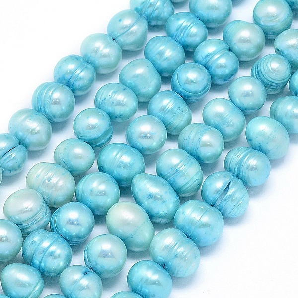 PandaHall Natural Cultured Freshwater Pearl Beads Strands, Dyed, Potato, Cyan, 8~9x7~8mm, Hole: 0.8mm, about 49pcs/strand, 14.5 inch(37cm)...
PandaHall Natural Cultured Freshwater Pearl Beads Strands, Dyed, Potato, Cyan, 8~9x7~8mm, Hole: 0.8mm, about 49pcs/strand, 14.5 inch(37cm)...