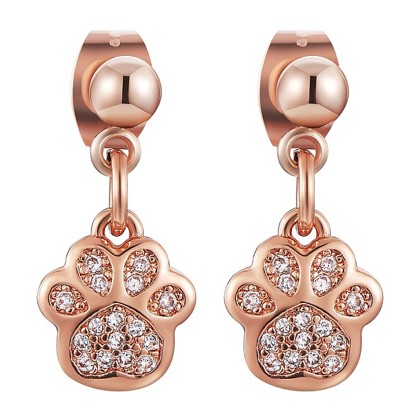 PandaHall Clear Cubic Zirconia Cat Paw Print Dangle Stud Earrings, Brass Drop Earrings with Iron Pin for Women, Rose Gold, 17mm, Pin: 0.8mm...
PandaHall Clear Cubic Zirconia Cat Paw Print Dangle Stud Earrings, Brass Drop Earrings with Iron Pin for Women, Rose Gold, 17mm, Pin: 0.8mm...