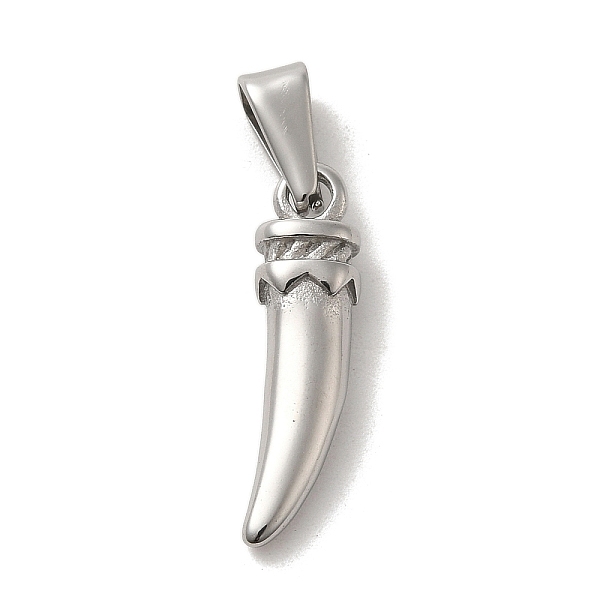 PandaHall 304 Stainless Steel Pendants, Horn Charm, Stainless Steel Color, 23x6x4.5mm, Hole: 3x7.5mm 304 Stainless Steel Horn
PandaHall 304 Stainless Steel Pendants, Horn Charm, Stainless Steel Color, 23x6x4.5mm, Hole: 3x7.5mm 304 Stainless Steel Horn