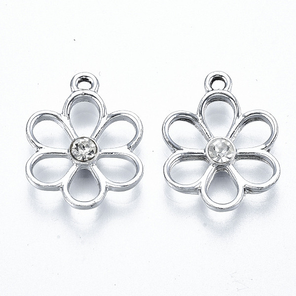 PandaHall UV Plated Alloy Pendants, with Crystal Rhinestone, Flower, Cadmium Free & Lead Free, Platinum, 21.5x17x3.5mm, Hole: 2mm..., Clear
PandaHall UV Plated Alloy Pendants, with Crystal Rhinestone, Flower, Cadmium Free & Lead Free, Platinum, 21.5x17x3.5mm, Hole: 2mm..., Clear