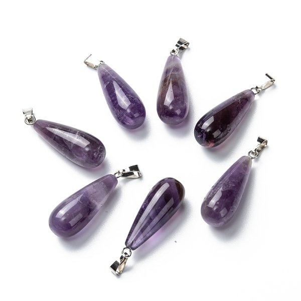 PandaHall Natural Amethyst Pendants, with Platinum Brass Findings, Teardrop, 26.5~29x10mm, Hole: 2.5~3.5x4~6mm Amethyst Teardrop
PandaHall Natural Amethyst Pendants, with Platinum Brass Findings, Teardrop, 26.5~29x10mm, Hole: 2.5~3.5x4~6mm Amethyst Teardrop