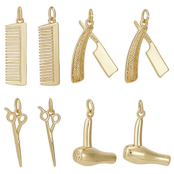 PandaHall Beebeecraft 8Pcs 4 Style Brass Pendants, with Jump Rings, Cadmium Free & Lead Free, Long-Lasting Plated, Barber Tools, Real 18K...
PandaHall Beebeecraft 8Pcs 4 Style Brass Pendants, with Jump Rings, Cadmium Free & Lead Free, Long-Lasting Plated, Barber Tools, Real 18K...