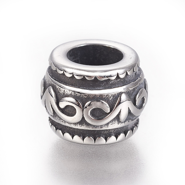 PandaHall 304 Stainless Steel Beads, Drum, Antique Silver, 12x9mm, Hole: 6mm 304 Stainless Steel Drum
PandaHall 304 Stainless Steel Beads, Drum, Antique Silver, 12x9mm, Hole: 6mm 304 Stainless Steel Drum