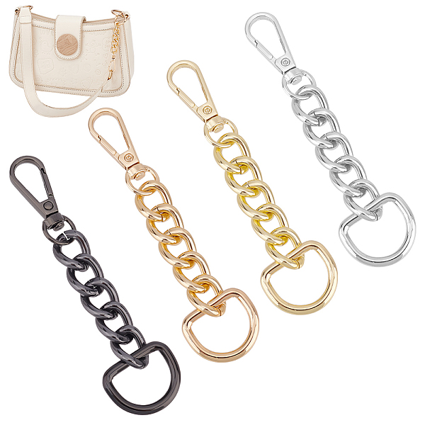PandaHall WADORN 4Pcs 4 Colors Alloy Curb Chain Purse Strap Extenders, with Swivel Clasp & D-Ring, Mixed Color, 11cm, 1pc/color Alloy
PandaHall WADORN 4Pcs 4 Colors Alloy Curb Chain Purse Strap Extenders, with Swivel Clasp & D-Ring, Mixed Color, 11cm, 1pc/color Alloy