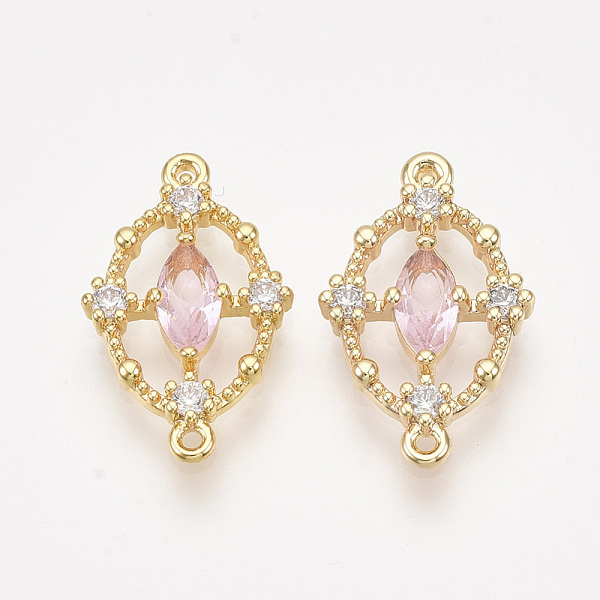 PandaHall Brass Cubic Zirconia Links, Real 18K Gold Plated, Nickel Free, Oval, Pink, 18.5x11.5x2.5mm, Hole: 1mm Brass+Cubic Zirconia Oval...
PandaHall Brass Cubic Zirconia Links, Real 18K Gold Plated, Nickel Free, Oval, Pink, 18.5x11.5x2.5mm, Hole: 1mm Brass+Cubic Zirconia Oval...