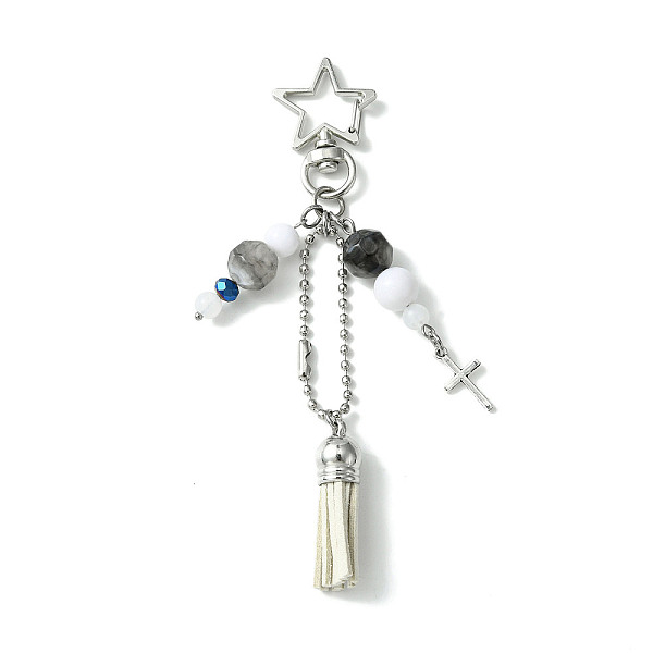 PandaHall Glass & Acrylic Pendant Decorations, with Star Zinc Alloy Swivel Lobster Clasps and Faux Suede Tassel, Platinum, 125mm Acrylic...
PandaHall Glass & Acrylic Pendant Decorations, with Star Zinc Alloy Swivel Lobster Clasps and Faux Suede Tassel, Platinum, 125mm Acrylic...