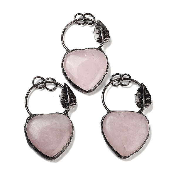 PandaHall Natural Rose Quartz Heart Big Pendants, Brass Ring Charms with Leaf & Jump Rings, Red Copper, 53~56x32~34x7~7.5mm, Hole: 6.6mm...
PandaHall Natural Rose Quartz Heart Big Pendants, Brass Ring Charms with Leaf & Jump Rings, Red Copper, 53~56x32~34x7~7.5mm, Hole: 6.6mm...