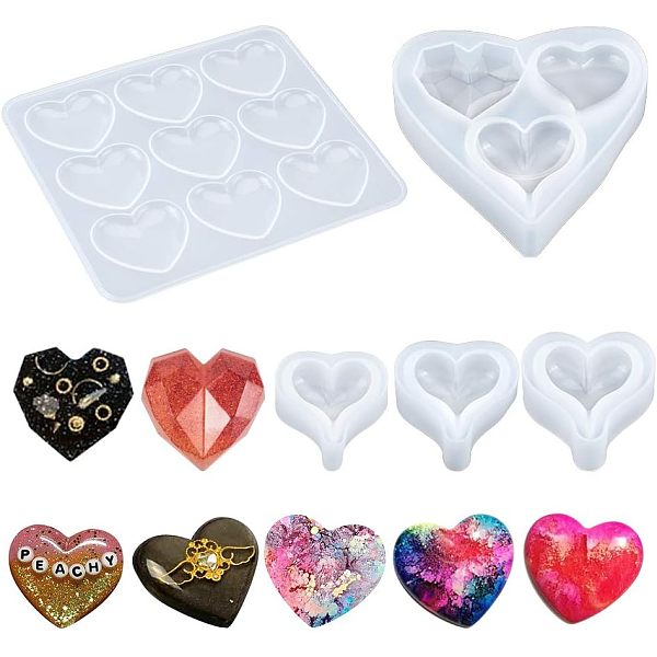 PandaHall OLYCRAFT 5pcs Heart Silicone Resin Mold, Epoxy Resin Heart Mold Jewelry Charms Pendant Silicone Mold for DIY Decorate Jewelry..., White
PandaHall OLYCRAFT 5pcs Heart Silicone Resin Mold, Epoxy Resin Heart Mold Jewelry Charms Pendant Silicone Mold for DIY Decorate Jewelry..., White