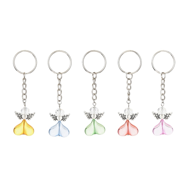 PandaHall Heart Angel Acrylic & Alloy Keychains, with Iron Keychain Ring, Antique Silver, 8.9~9cm Acrylic Angel & Fairy Multicolor
PandaHall Heart Angel Acrylic & Alloy Keychains, with Iron Keychain Ring, Antique Silver, 8.9~9cm Acrylic Angel & Fairy Multicolor