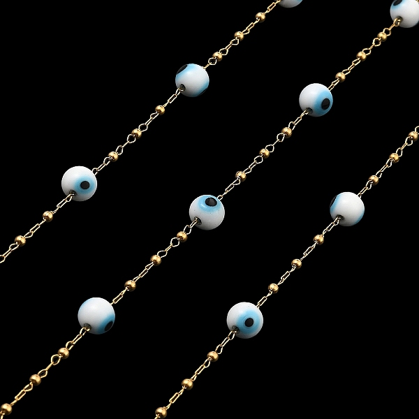 PandaHall Evil Eye Lampwork Beaded Link Chains, with Golden 304 Stainless Steel Paperclip Chains, Soldered, with Spool, WhiteSmoke, 6mm, 2mm..., White
PandaHall Evil Eye Lampwork Beaded Link Chains, with Golden 304 Stainless Steel Paperclip Chains, Soldered, with Spool, WhiteSmoke, 6mm, 2mm..., White