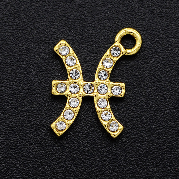 PandaHall Alloy Rhinestone Charms, Golden, Crystal, Constellation, Pisces, 12x9.5x2mm, Hole: 1.5mm Alloy+Rhinestone Pisces Clear
PandaHall Alloy Rhinestone Charms, Golden, Crystal, Constellation, Pisces, 12x9.5x2mm, Hole: 1.5mm Alloy+Rhinestone Pisces Clear