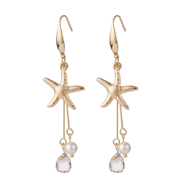 PandaHall Starfish/Sea Stars 304 Stainless Steel Dangle Earring, Shell Pearl & Transparent Glass Beads Long Drop Earrings for Women, Golden..., White
PandaHall Starfish/Sea Stars 304 Stainless Steel Dangle Earring, Shell Pearl & Transparent Glass Beads Long Drop Earrings for Women, Golden..., White