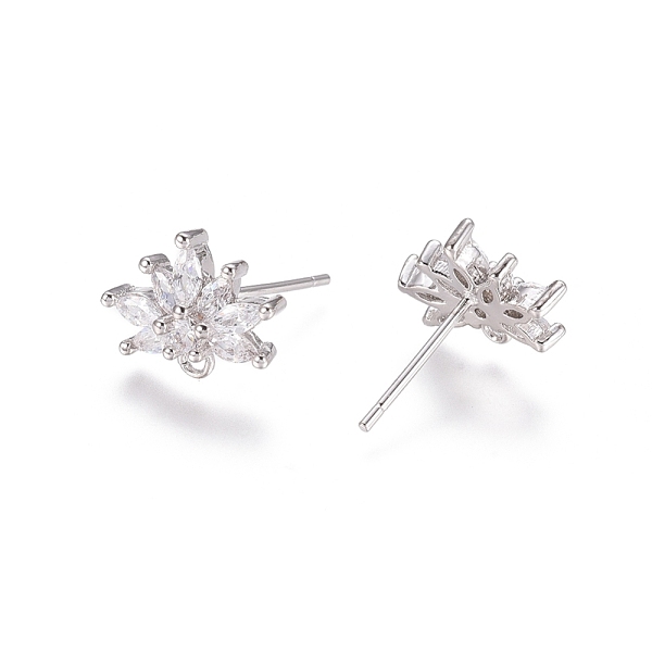 PandaHall Brass Cubic Zirconia Stud Earring Findings, with Loop, Flower, Clear, Platinum, 15mm, Pin: 0.7mm Brass+Cubic Zirconia Flower Clear
PandaHall Brass Cubic Zirconia Stud Earring Findings, with Loop, Flower, Clear, Platinum, 15mm, Pin: 0.7mm Brass+Cubic Zirconia Flower Clear