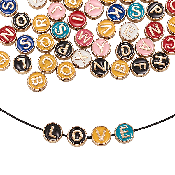 PandaHall Alloy Enamel Beads, Flat Round with Letter A-Z, Light Gold, Mixed Color, 8x3.5mm, Hole: 1.4mm, 50pcs/box Alloy+Enamel Flat Round..., Multicolor
PandaHall Alloy Enamel Beads, Flat Round with Letter A-Z, Light Gold, Mixed Color, 8x3.5mm, Hole: 1.4mm, 50pcs/box Alloy+Enamel Flat Round..., Multicolor