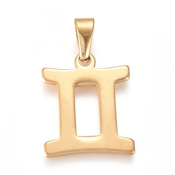 PandaHall 304 Stainless Steel Pendants, Constellation/Zodiac Sign, Golden, Gemini, 28x22x1.5mm, Hole: 3mm 304 Stainless Steel Gemini
PandaHall 304 Stainless Steel Pendants, Constellation/Zodiac Sign, Golden, Gemini, 28x22x1.5mm, Hole: 3mm 304 Stainless Steel Gemini