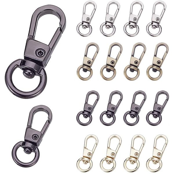 PandaHall 24 pcs 4 Colors Alloy Swivel Trigger Lobster Claw Clasps 360°Swivel Trigger Snap Hooks for Keychain Key Rings Jewelry Finding...
PandaHall 24 pcs 4 Colors Alloy Swivel Trigger Lobster Claw Clasps 360°Swivel Trigger Snap Hooks for Keychain Key Rings Jewelry Finding...