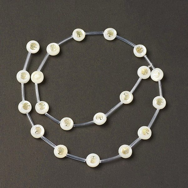 PandaHall Natural Freshwater Shell Beads Strands, with Brass Slices and Enamel, Seashell Color, Flat Round, Tree of Life Pattern, 8.5x3.2mm...
PandaHall Natural Freshwater Shell Beads Strands, with Brass Slices and Enamel, Seashell Color, Flat Round, Tree of Life Pattern, 8.5x3.2mm...