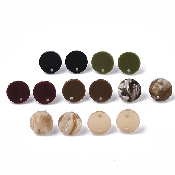 PandaHall Cellulose Acetate(Resin) Stud Earring Findings, with 316 Surgical Stainless Steel Pin, Plat Round, Mixed Color, 13x2.5mm, Hole..., Multicolor
PandaHall Cellulose Acetate(Resin) Stud Earring Findings, with 316 Surgical Stainless Steel Pin, Plat Round, Mixed Color, 13x2.5mm, Hole..., Multicolor
