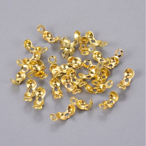 PandaHall Iron Bead Tips Knot Covers, Golden, 8x4mm, Hole: 1.5mm, Inner Diameter: 3mm, about 275pcs/20g Iron
PandaHall Iron Bead Tips Knot Covers, Golden, 8x4mm, Hole: 1.5mm, Inner Diameter: 3mm, about 275pcs/20g Iron