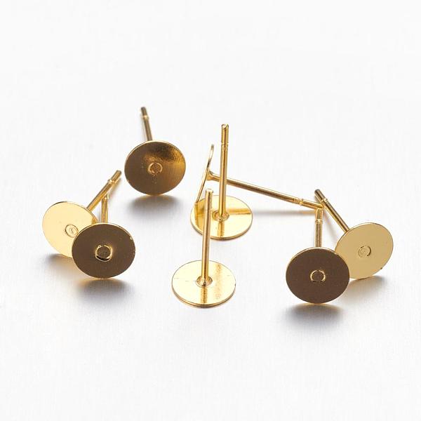 PandaHall Stud Earring Settings, Lead Free and Cadmium Free, Brass Head and Stainless Steel Pin, Golden, Tray: 6mm, Pin: 12mm Brass Others
PandaHall Stud Earring Settings, Lead Free and Cadmium Free, Brass Head and Stainless Steel Pin, Golden, Tray: 6mm, Pin: 12mm Brass Others