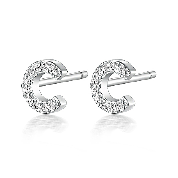 PandaHall Rhodium Plated 925 Sterling Silver Initial Letter Stud Earrings, with Cubic Zirconia, Platinum, Letter C, 5x5mm Sterling Silver..., Clear
PandaHall Rhodium Plated 925 Sterling Silver Initial Letter Stud Earrings, with Cubic Zirconia, Platinum, Letter C, 5x5mm Sterling Silver..., Clear