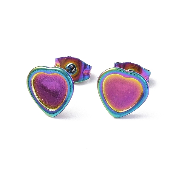 PandaHall Ion Plating(IP) 304 Stainless Steel Stud Earring Finding, Earring Settings, Heart, Rainbow Color, Tray: 7x7mm, 9x9mm, Pin: 0.8mm...
PandaHall Ion Plating(IP) 304 Stainless Steel Stud Earring Finding, Earring Settings, Heart, Rainbow Color, Tray: 7x7mm, 9x9mm, Pin: 0.8mm...
