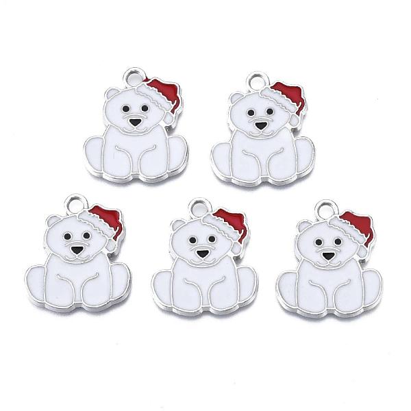PandaHall Bear Alloy Enamel Pendants, Christmas Theme, Platinum, Creamy White, 24.5x21x2mm, Hole: 2mm Alloy+Enamel Bear
PandaHall Bear Alloy Enamel Pendants, Christmas Theme, Platinum, Creamy White, 24.5x21x2mm, Hole: 2mm Alloy+Enamel Bear