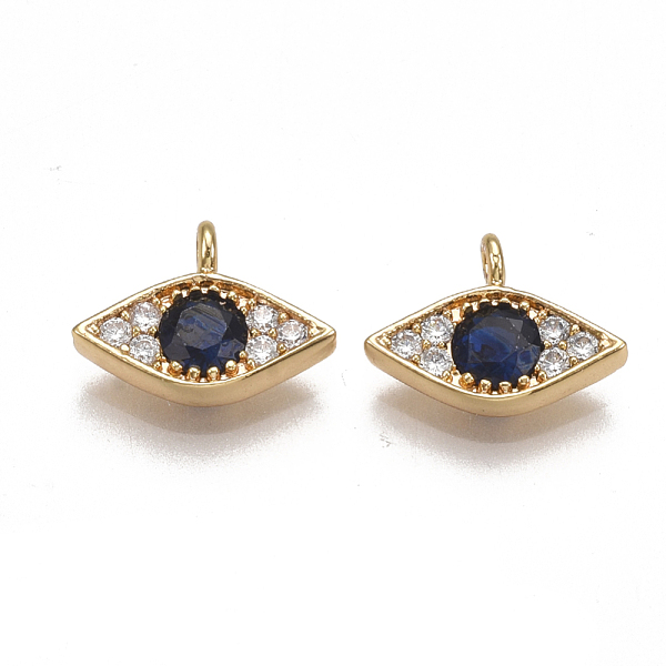PandaHall Brass Micro Pave Cubic Zirconia Charms, Nickel Free, Real 18K Gold Plated, Eye, Clear & Blue, 9x12x2.5mm, Hole: 1.2mm Brass+Cubic...
PandaHall Brass Micro Pave Cubic Zirconia Charms, Nickel Free, Real 18K Gold Plated, Eye, Clear & Blue, 9x12x2.5mm, Hole: 1.2mm Brass+Cubic...