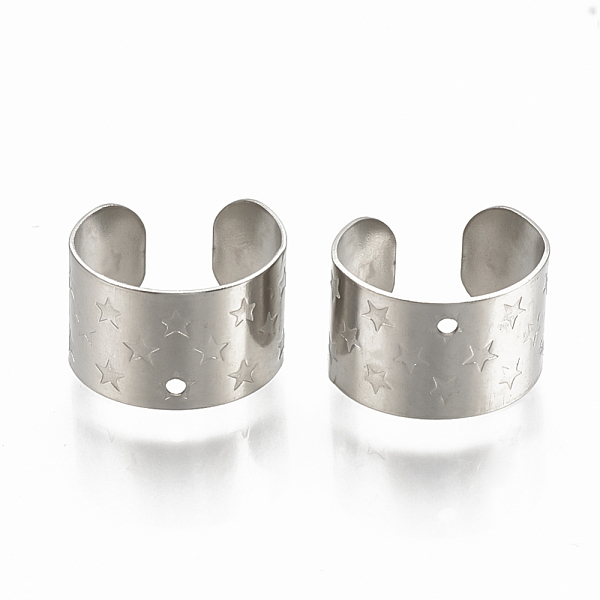 PandaHall 304 Stainless Steel Cuff Earrings, with Star, Stainless Steel Color, 10~11x7mm, Hole: 0.8mm 304 Stainless Steel
PandaHall 304 Stainless Steel Cuff Earrings, with Star, Stainless Steel Color, 10~11x7mm, Hole: 0.8mm 304 Stainless Steel