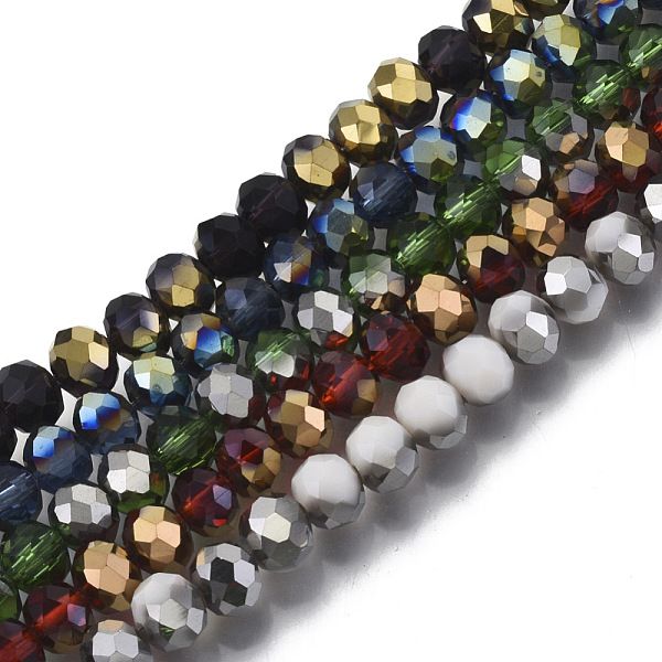 PandaHall Electroplate Glass Beads Strands, Half Plated, Faceted, Rondelle, Mixed Color, 4x3mm, Hole: 0.4mm, about 113~115pcs/strand..., Multicolor
PandaHall Electroplate Glass Beads Strands, Half Plated, Faceted, Rondelle, Mixed Color, 4x3mm, Hole: 0.4mm, about 113~115pcs/strand..., Multicolor