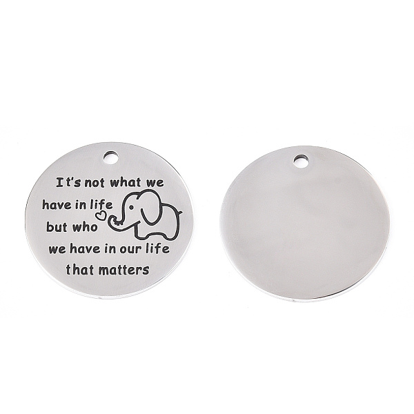 PandaHall 201 Stainless Steel Pendants, Flat Round with Elephant, Stainless Steel Color, 30x1.5mm, Hole: 2mm 201 Stainless Steel Flat Round
PandaHall 201 Stainless Steel Pendants, Flat Round with Elephant, Stainless Steel Color, 30x1.5mm, Hole: 2mm 201 Stainless Steel Flat Round