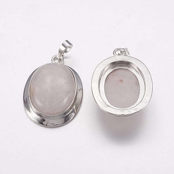 PandaHall Natural Rose Quartz Pendants, with Platinum Tone Alloy Findings, Oval, 37x25x10mm, Hole: 4x8mm Rose Quartz Oval
PandaHall Natural Rose Quartz Pendants, with Platinum Tone Alloy Findings, Oval, 37x25x10mm, Hole: 4x8mm Rose Quartz Oval