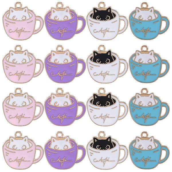 PandaHall 60Pcs 4 Colors Alloy Enamel Pendants, Light Gold, Cup with Cat Charm, Mixed Color, 18.5x20x1mm, Hole: 1.5mm, 15pcs/color..., Multicolor
PandaHall 60Pcs 4 Colors Alloy Enamel Pendants, Light Gold, Cup with Cat Charm, Mixed Color, 18.5x20x1mm, Hole: 1.5mm, 15pcs/color..., Multicolor