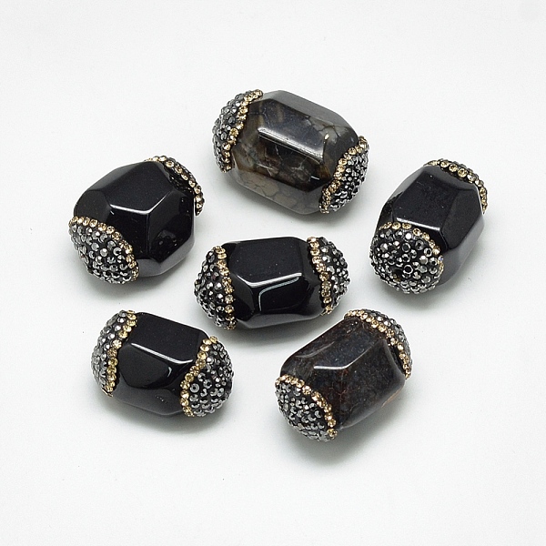 PandaHall Natural Black Agate Beads, with Rhinestone, Dyed, Faceted, Oval, 24~29x15~19x14~18mm, Hole: 1mm Black Agate Oval
PandaHall Natural Black Agate Beads, with Rhinestone, Dyed, Faceted, Oval, 24~29x15~19x14~18mm, Hole: 1mm Black Agate Oval
