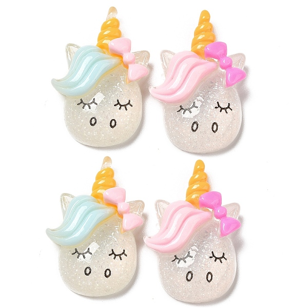 PandaHall Translucent Resin Cabochons, with Glitter Powder, Unicorn with Bowknot, Mixed Color, 32.5x22x8mm Resin Unicorn Multicolor
PandaHall Translucent Resin Cabochons, with Glitter Powder, Unicorn with Bowknot, Mixed Color, 32.5x22x8mm Resin Unicorn Multicolor
