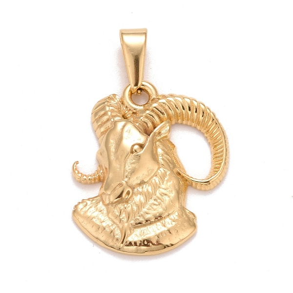 PandaHall Ion Plating(IP) 304 Stainless Steel Pendants, Textured, Constellation/Zodiac Sign, Aries, 30x28.5x3.4mm, Hole: 10x4.5mm 304...
PandaHall Ion Plating(IP) 304 Stainless Steel Pendants, Textured, Constellation/Zodiac Sign, Aries, 30x28.5x3.4mm, Hole: 10x4.5mm 304...