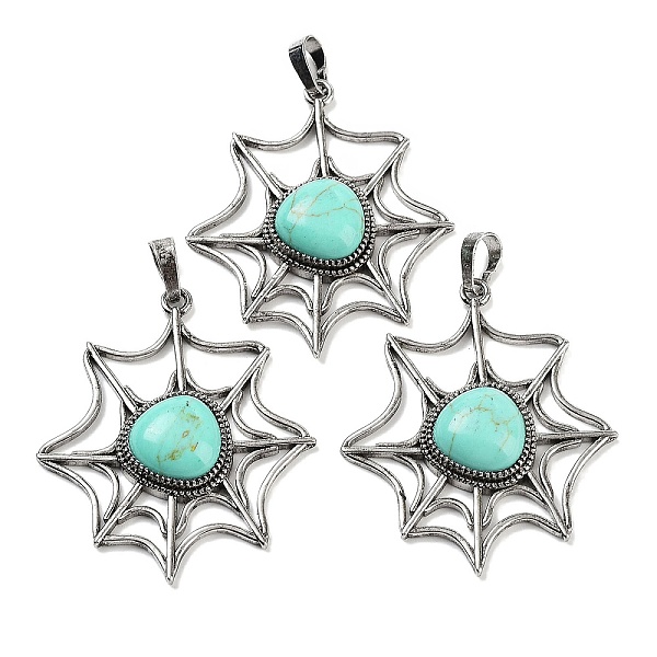 PandaHall Synthetic Turquoise Spider Web Pendants, Rack Plating Antique Silver Plated Brass Halloween Net Charms, Cadmium Free & Lead Free...
PandaHall Synthetic Turquoise Spider Web Pendants, Rack Plating Antique Silver Plated Brass Halloween Net Charms, Cadmium Free & Lead Free...