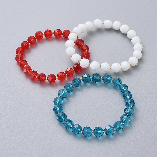 PandaHall Faceted Glass Beads Stretch Bracelets, with Glass Seed Beads, Mixed Color, 1-3/4 inch(4.6cm) Glass Multicolor
PandaHall Faceted Glass Beads Stretch Bracelets, with Glass Seed Beads, Mixed Color, 1-3/4 inch(4.6cm) Glass Multicolor