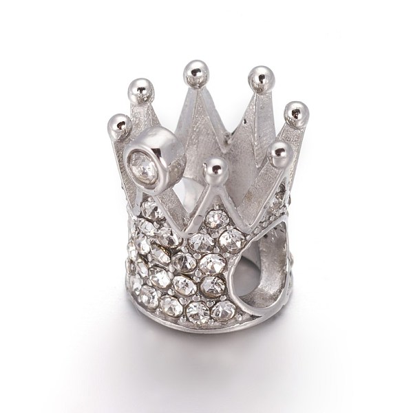 PandaHall 304 Stainless Steel European Style Beads, Large Hole Beads, with Rhinestone, Crown, Stainless Steel Color, Crystal, 11x10mm, Hole..., Clear
PandaHall 304 Stainless Steel European Style Beads, Large Hole Beads, with Rhinestone, Crown, Stainless Steel Color, Crystal, 11x10mm, Hole..., Clear