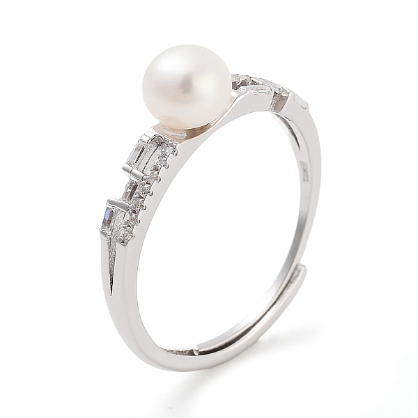 PandaHall Round Natural Pearl & Cubic Zirconia Finger Rings, Rhodium Plated 925 Sterling Silver Adjustable Ring for Women, Platinum, Inner..., White
PandaHall Round Natural Pearl & Cubic Zirconia Finger Rings, Rhodium Plated 925 Sterling Silver Adjustable Ring for Women, Platinum, Inner..., White